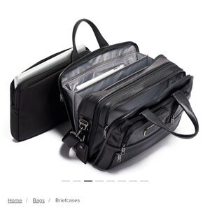 Black Leather Men's Briefcase